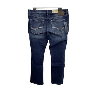Reclaim Mens Regular Straight Leg Jeans Blue Cotton Stretch Denim 38x32
